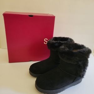 Women' Faux-fur Suede Like Materia Winter Bootsl